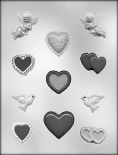 Hearts & Cherubs Chocolate Mould - Click Image to Close